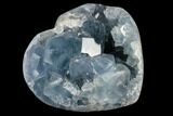 Crystal Filled Celestine (Celestite) Heart Geode - Madagascar #117317-2